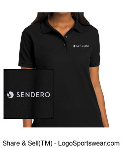 Embroidered Port Authority Ladies Silk Touch Polo - Standard Logo, Black Design Zoom